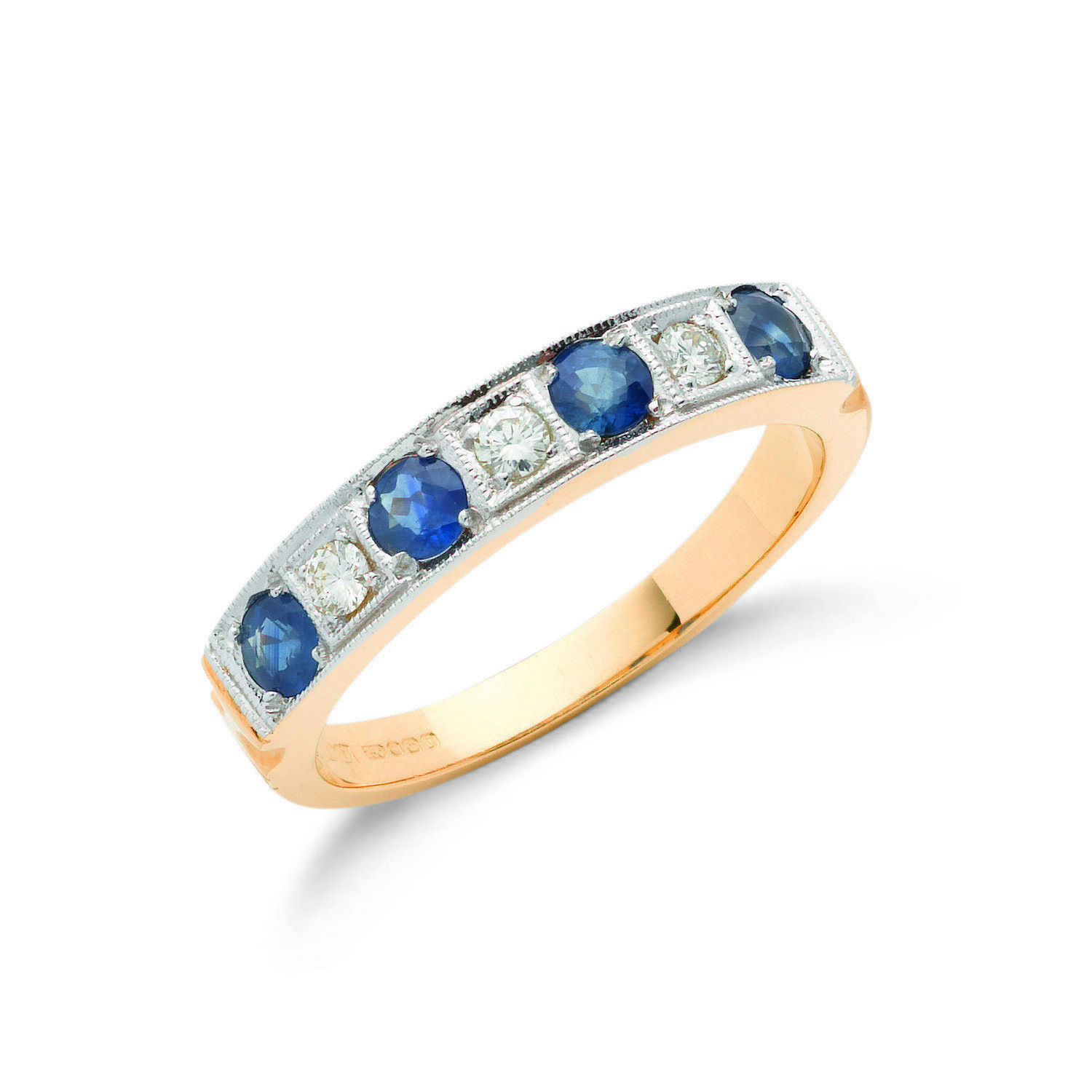 1.00 Carat Blue Sapphire  Diamond Rings