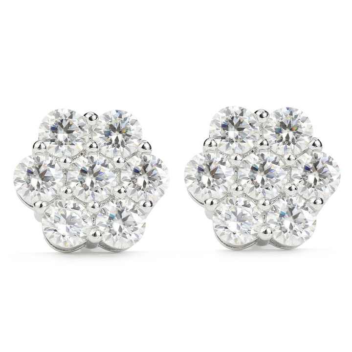 1 Ct Lab-Created Round Cut Sherin Men's Diamond Earrings in 9K White Gold