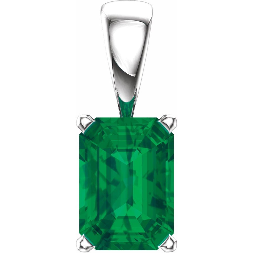 1.00 Carat Emerald Pendants Necklaces