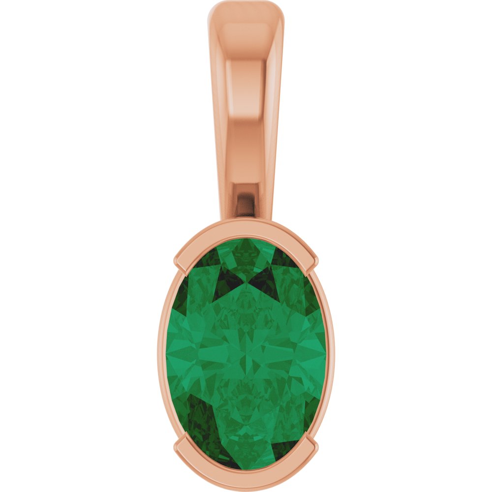 0.5 Ct Oval Cut Wenona  Emerald Necklaces in 18K White Gold