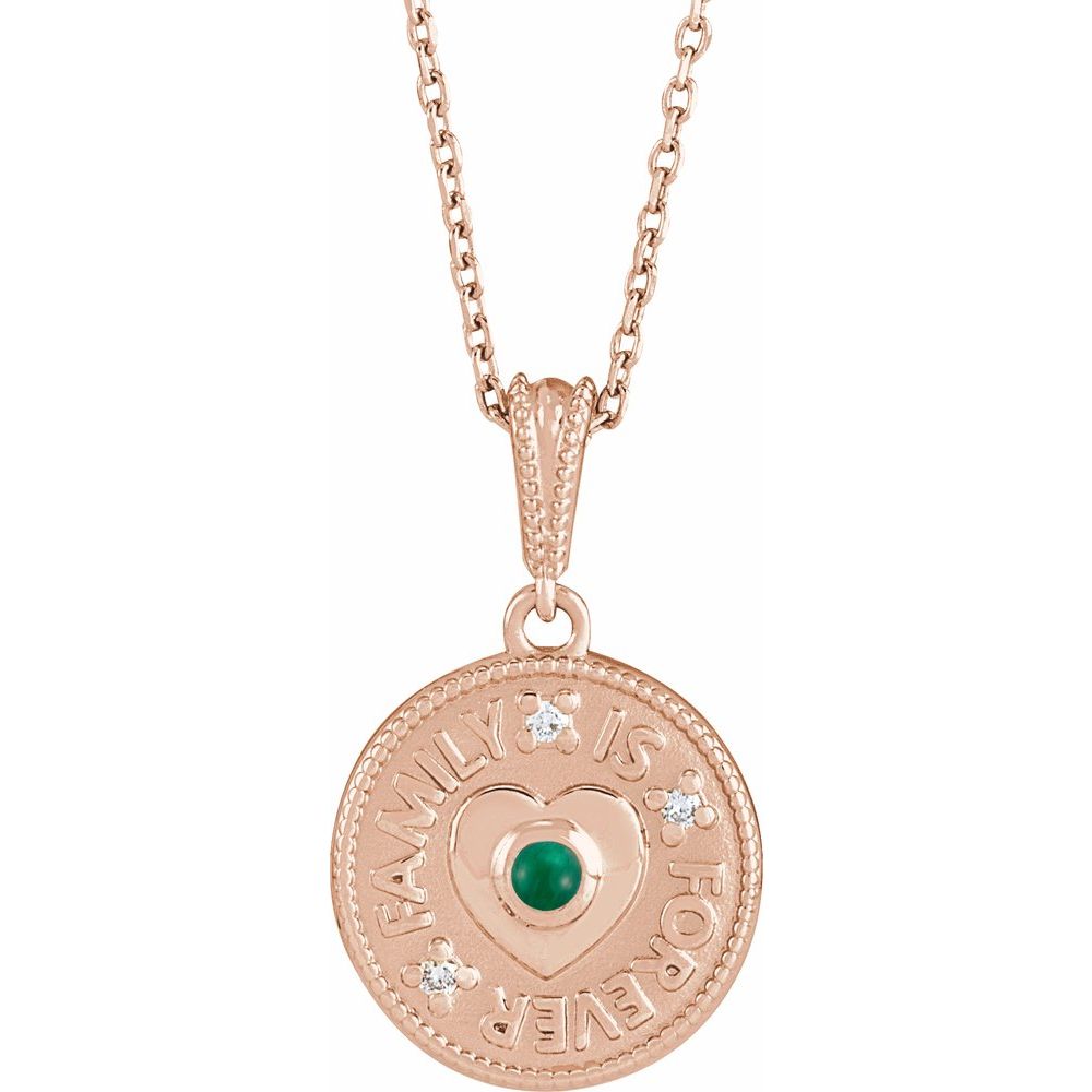 0.12 Ct Round Cut Willian  Emerald Necklaces in 18K White Gold