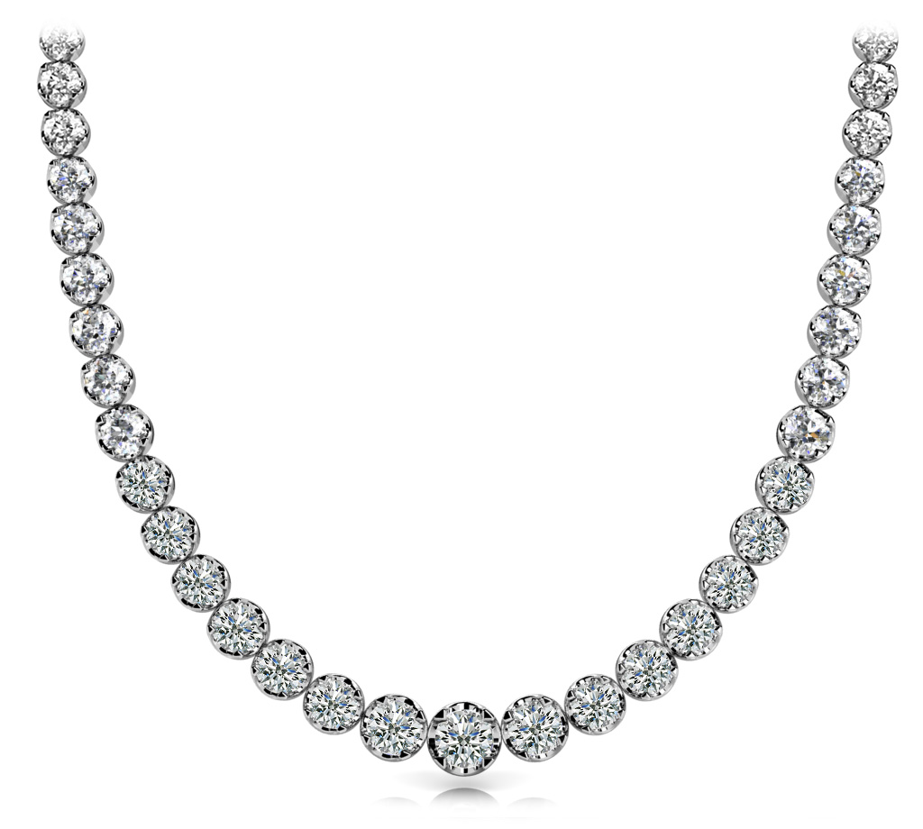 5.06 Ct Lab-Created Round Cut Sophia Diamond Necklaces in Silver 925