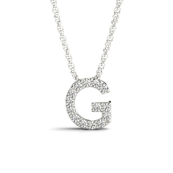 0.07 Ct Lab-Created Round Cut Thomas  Diamond Initial Necklaces in Silver 925