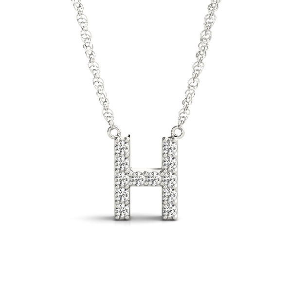 0.06 Ct Lab-Created Round Cut Felix  Diamond Initial Necklaces in Silver 925