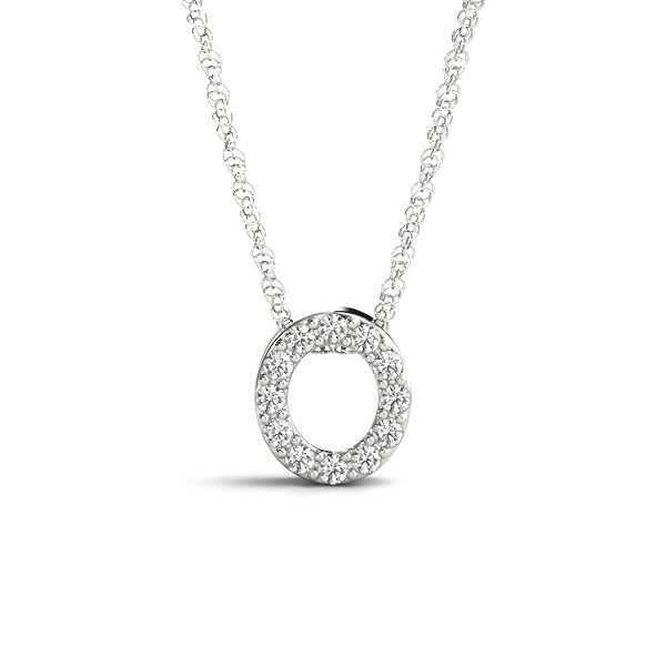 0.06 Ct Lab-Created Round Cut Dominic Diamond Initial Necklaces in Silver 925