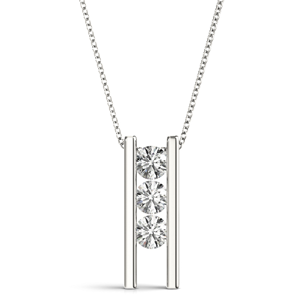 0.24 Ct Lab-Created Diamond Round Cut Colton Designer Pendants Necklaces in Silver 925