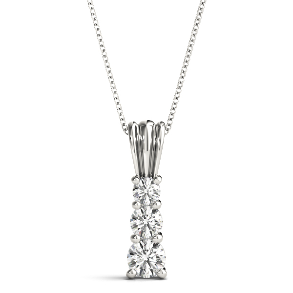 0.25 Ct Lab-Created Diamond Round Cut Joshua Designer Pendants Necklaces in Silver 925