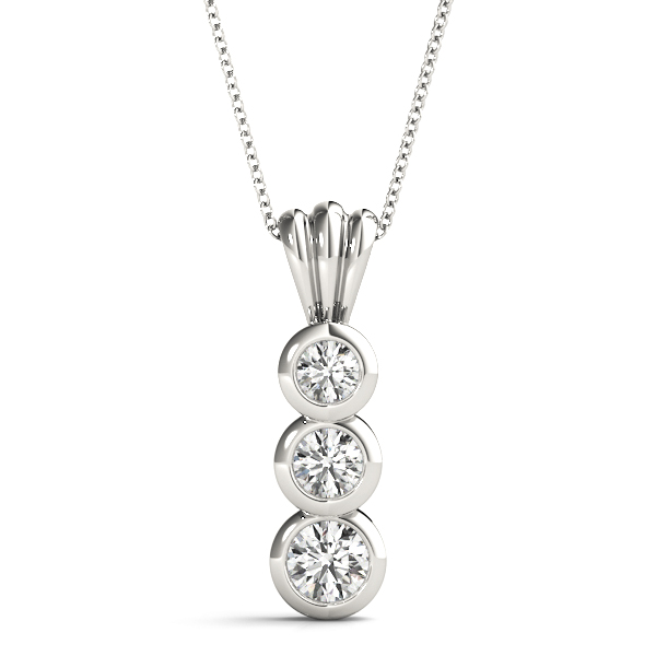 0.25 Ct Lab-Created Diamond Round Cut Bentley  Designer Pendants Necklaces in Silver 925