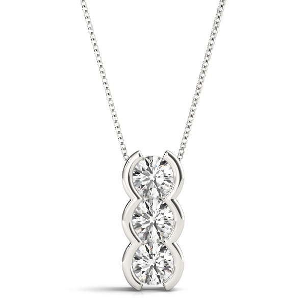 0.51 Ct Lab-Created Diamond Round Cut Asher  Designer Pendants Necklaces in Silver 925