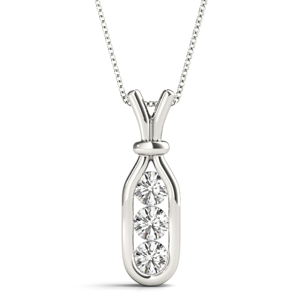 0.24 Ct Lab-Created Diamond Round Cut Sam Designer Pendants Necklaces in Silver 925