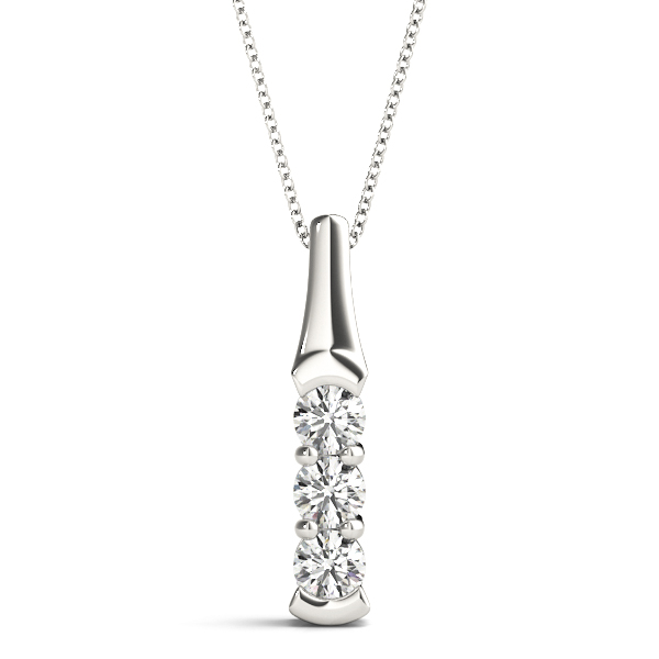 0.24 Ct Lab-Created Diamond Round Cut Brandon Designer Pendants Necklaces in Silver 925