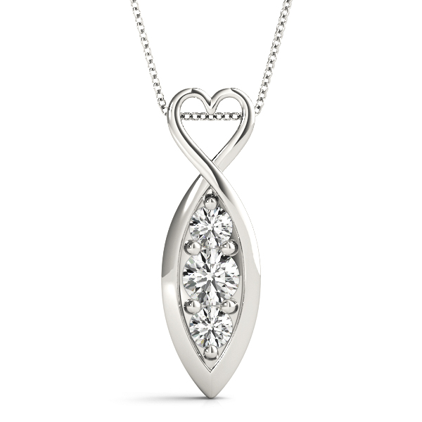 0.24 Ct Lab-Created Diamond Round Cut Enzo  Designer Pendants Necklaces in Silver 925