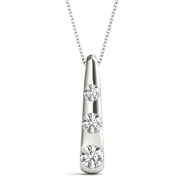 0.26 Ct Lab-Created Diamond Round Cut Oliver Designer Pendants Necklaces in Silver 925