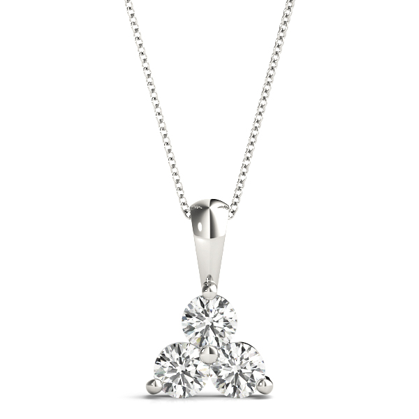 0.24 Ct Lab-Created Diamond Round Cut Ernest Designer Pendants Necklaces in Silver 925