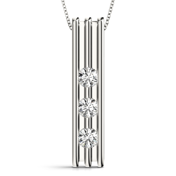 0.24 Ct Lab-Created Diamond Round Cut Parry  Designer Pendants Necklaces in Silver 925