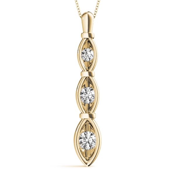 0.24 Ct Lab-Created Diamond Round Cut Tristin  Designer Pendants Necklaces in Silver 925