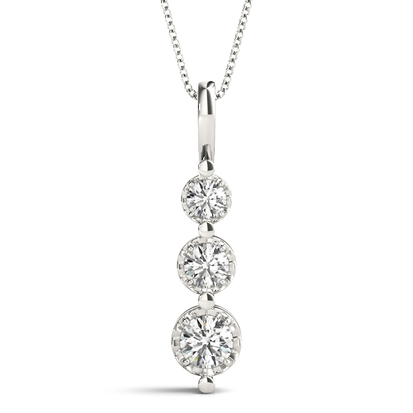 0.24 Ct Lab-Created Diamond Round Cut Scott Designer Pendants Necklaces in Silver 925