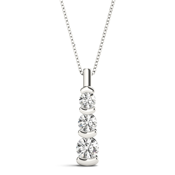 0.26 Ct Lab-Created Diamond Round Cut Edwin  Designer Pendants Necklaces in Silver 925