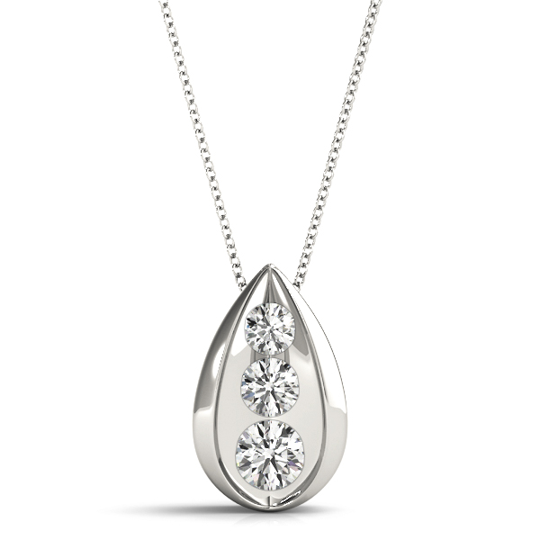 0.24 Ct Lab-Created Diamond Round Cut Poet Designer Pendants Necklaces in Silver 925