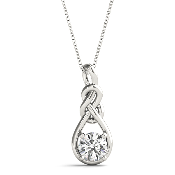 0.2 Ct Lab-Created Diamond Round Cut Orson Designer Pendants Necklaces in Silver 925