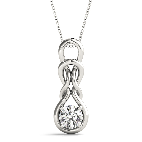 0.25 Ct Lab-Created Diamond Round Cut Max Designer Pendants Necklaces in Silver 925