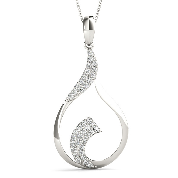 0.28 Ct Lab-Created Diamond Round Cut Ryker Designer Pendants Necklaces in Silver 925