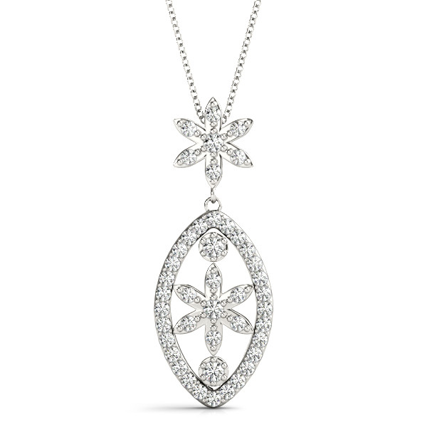 0.37 Ct Lab-Created Diamond Round Cut Bentley Designer Pendants Necklaces in Silver 925