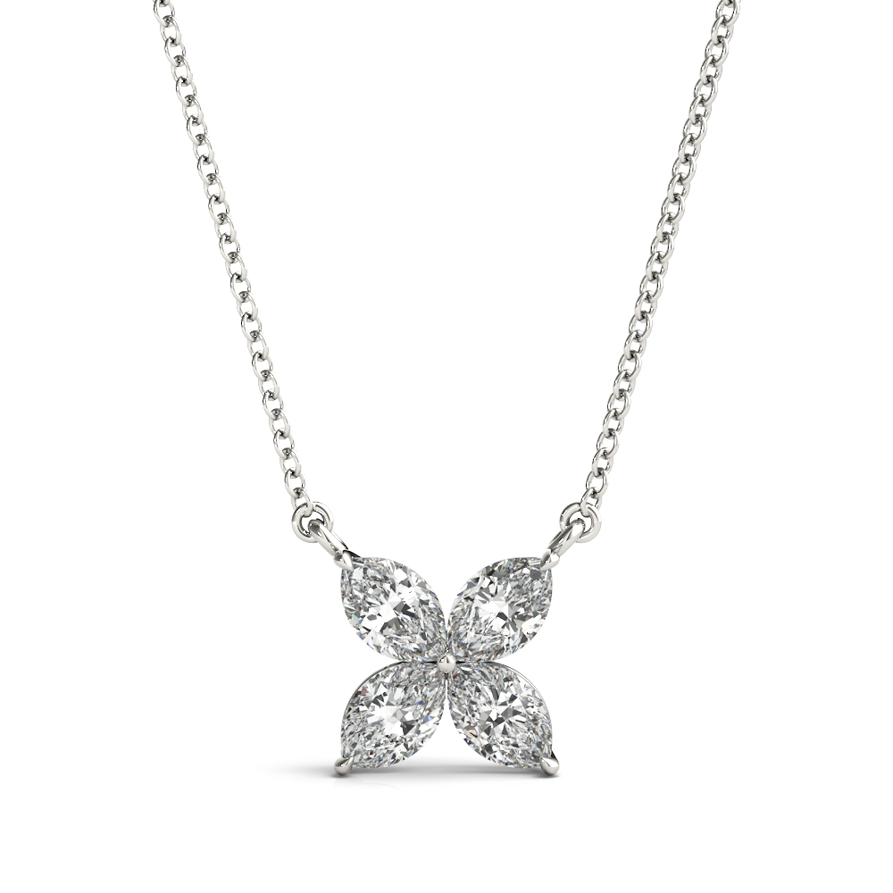 0.25 Ct Lab-Created Diamond Marquise Cut Titus Delicate Pendants Necklaces in Silver 925