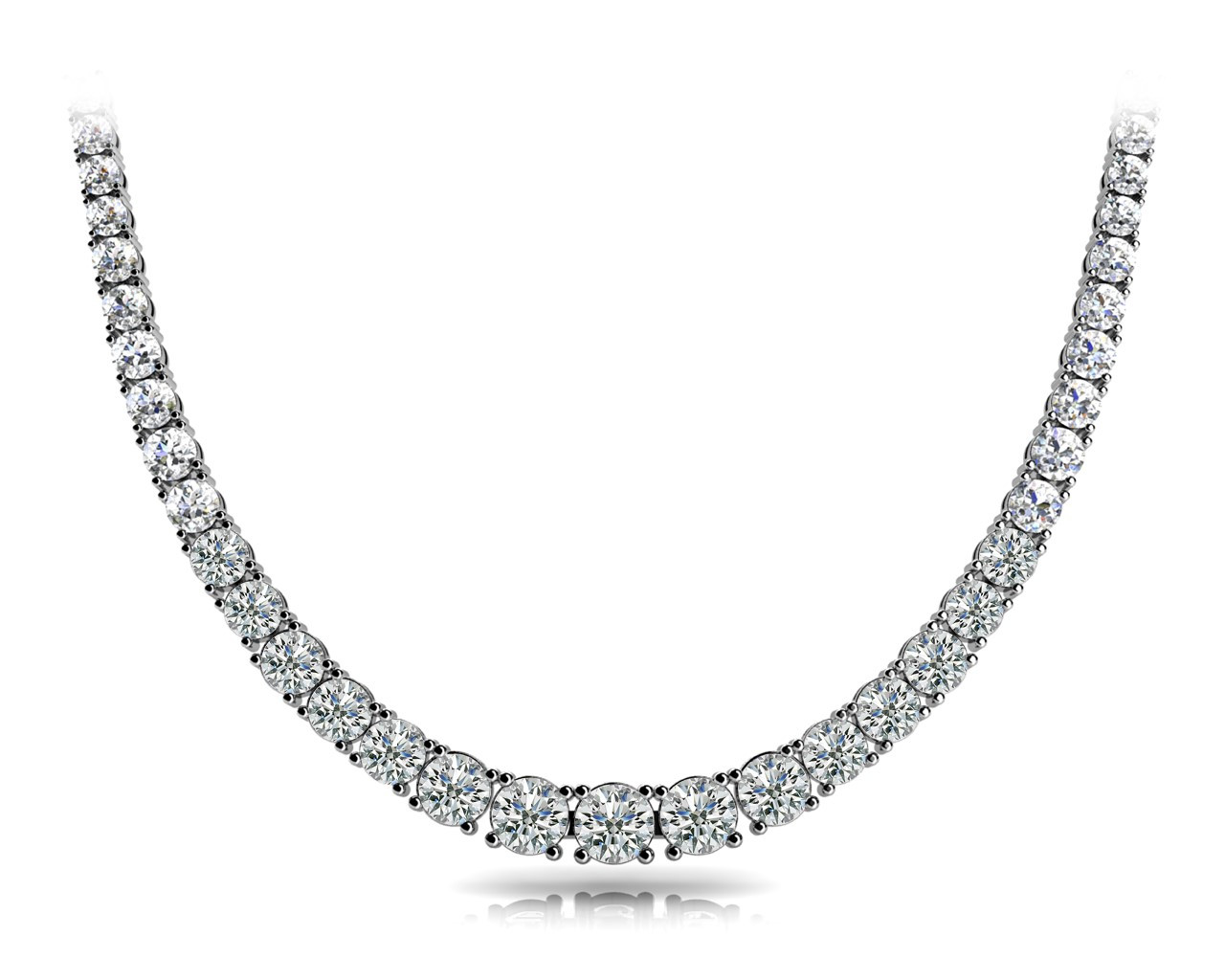 7 Ct Natural Round Cut Vriha  Diamond Necklaces in Silver 925