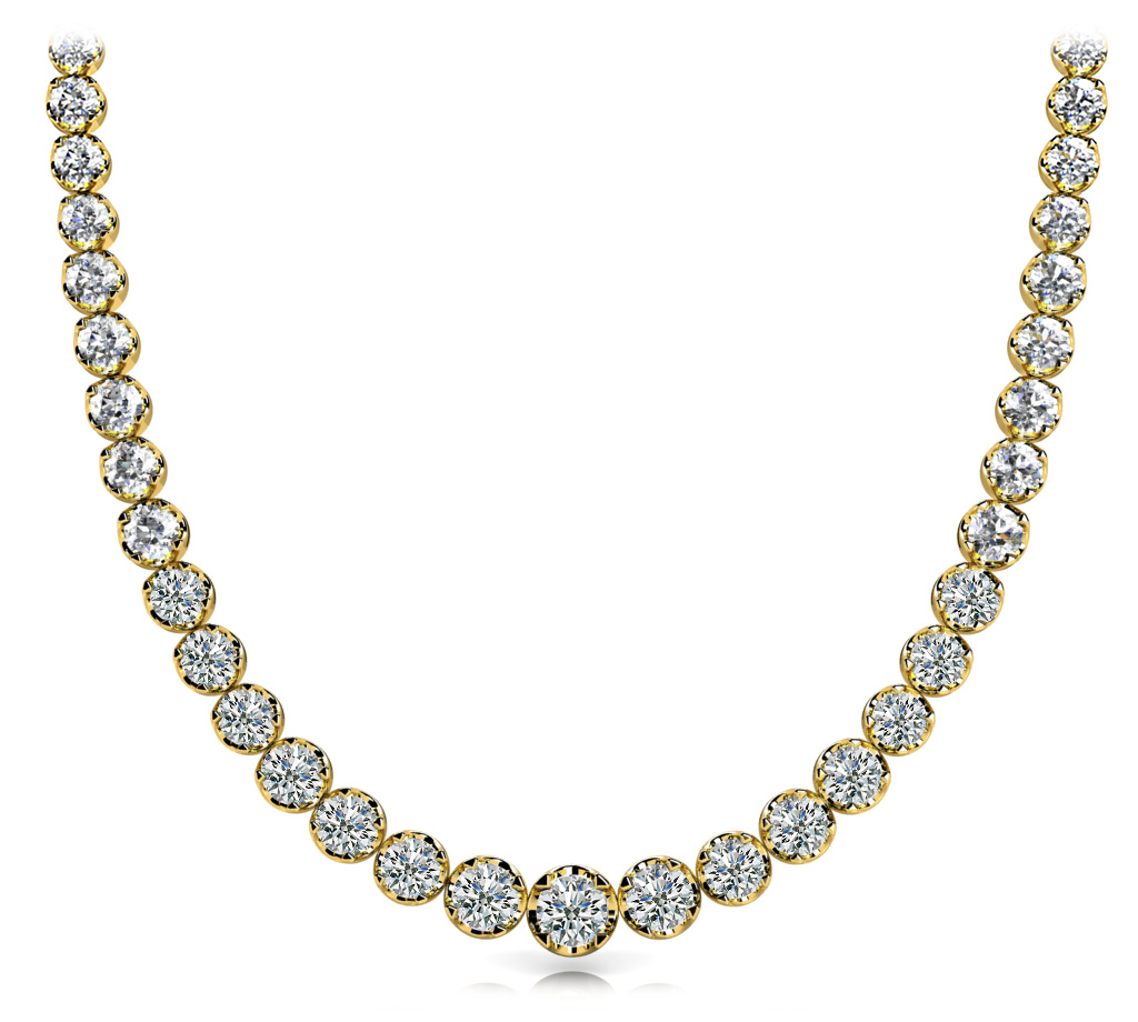 5 Ct Natural Round Cut Vidushi  Diamond Necklaces in Silver 925