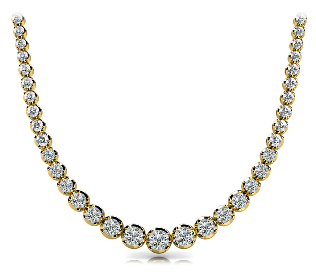 5 Ct Lab-Created Round Cut Victorie  Diamond Necklaces in Silver 925