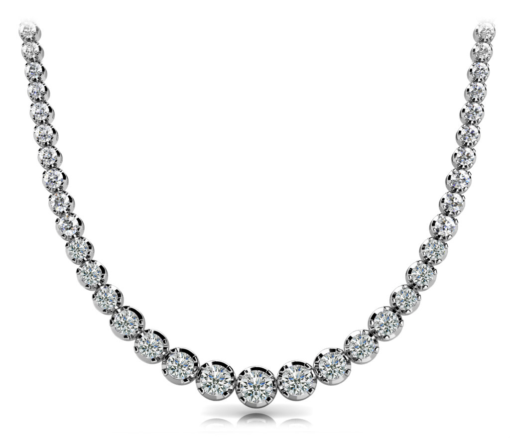 5 Ct Lab-Created Round Cut Victorie  Diamond Necklaces in Silver 925