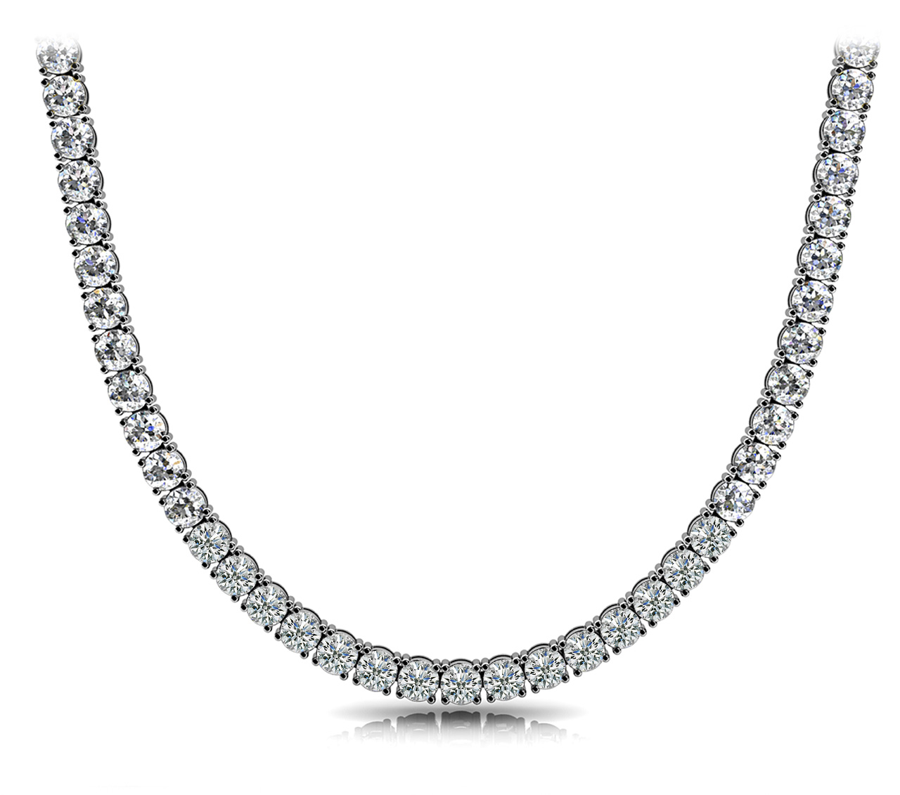 13 Ct Natural Round Cut Vashti  Diamond Necklaces in Silver 925