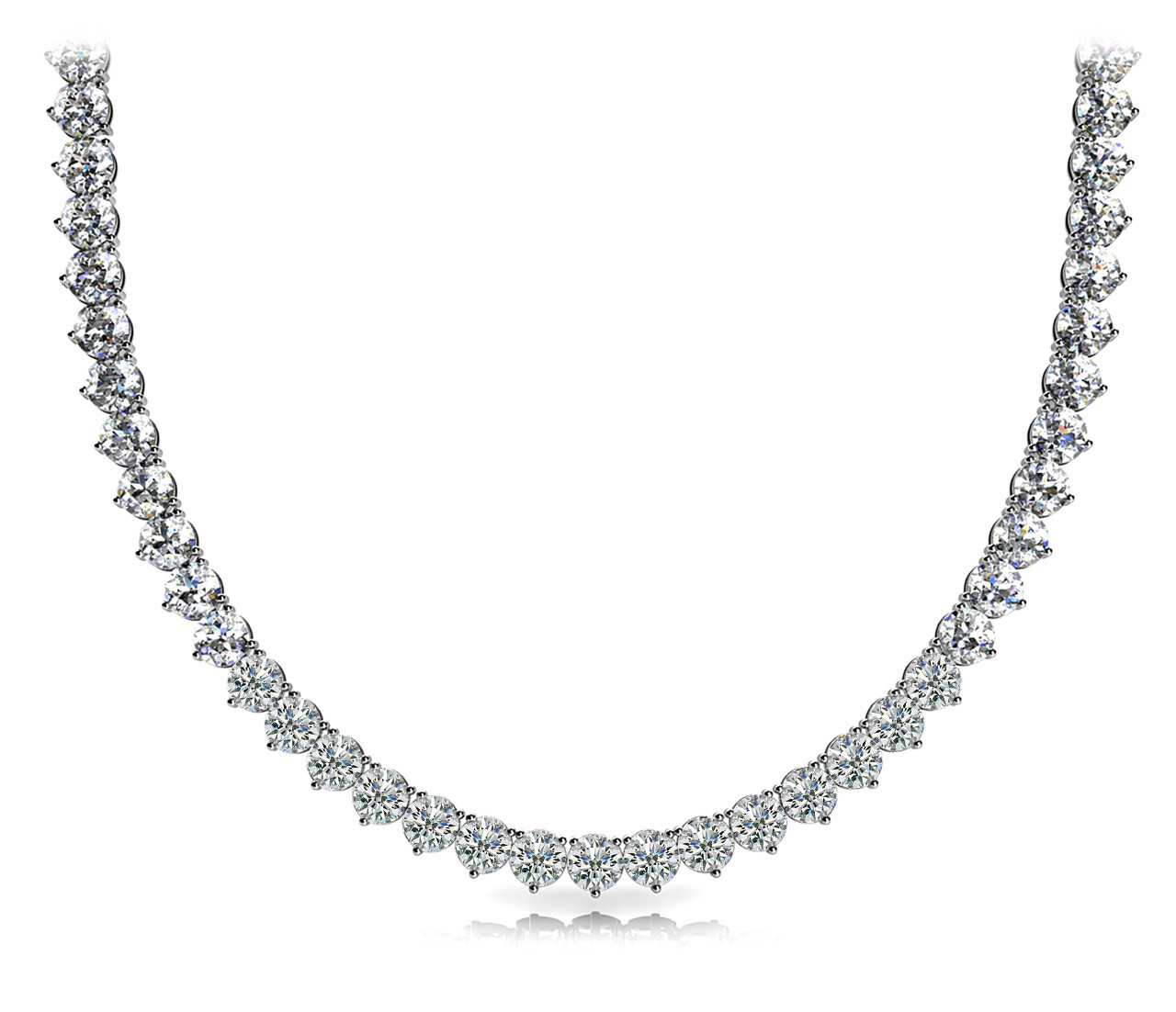 10 Ct Natural Round Cut Varenya  Diamond Necklaces in Silver 925