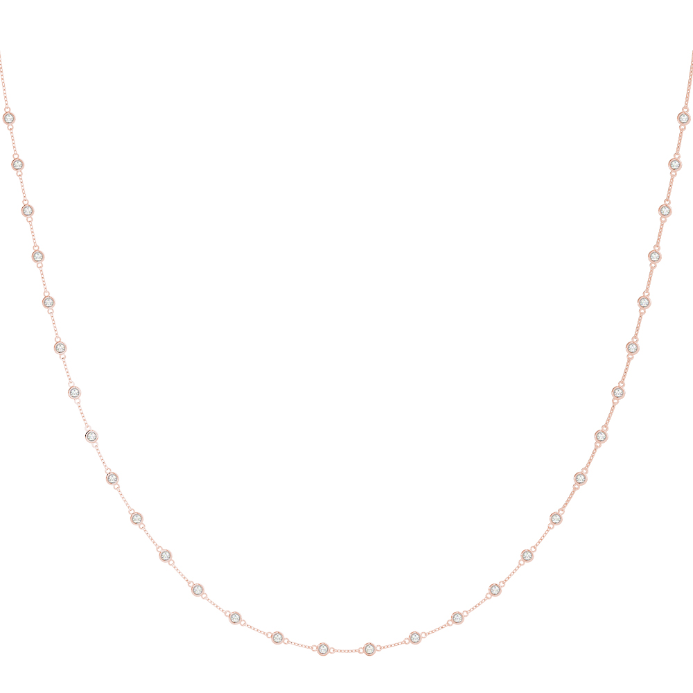 1.2 Ct Natural Round Cut Venessa  Diamond Necklaces in Silver 925