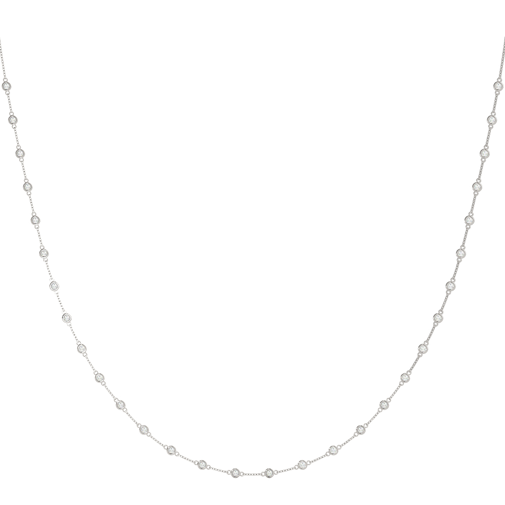 1.2 Ct Natural Round Cut Venessa  Diamond Necklaces in Silver 925