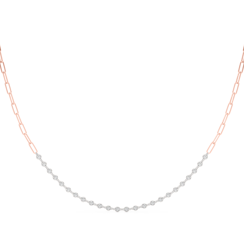 0.8 Ct Natural Round Cut Vallery  Diamond Necklaces in Silver 925