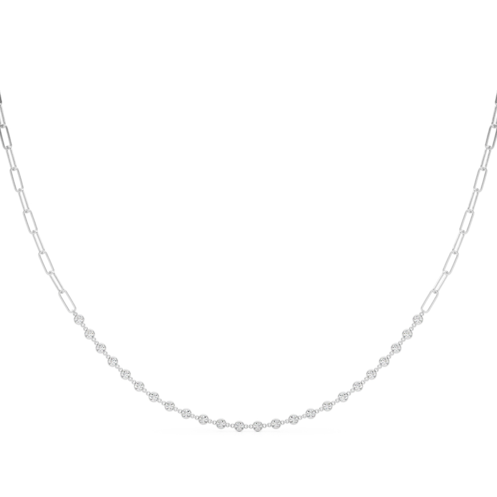 0.8 Ct Natural Round Cut Vallery  Diamond Necklaces in Silver 925