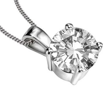 Natural Diamond  Solitaire Pendant Necklaces