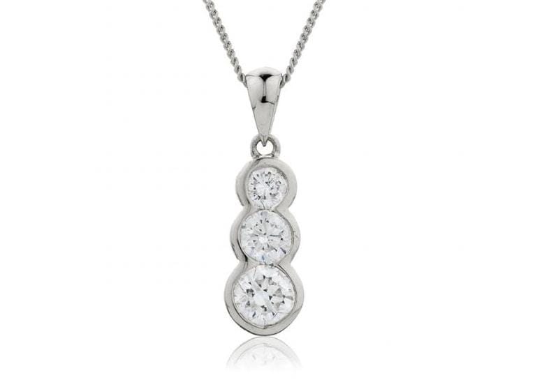 0.50 - 1.00 Carat Natural Diamond  Journey Pendants Necklaces