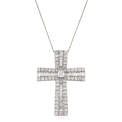 0.25 Carat Natural Diamond Cross Necklace Necklaces