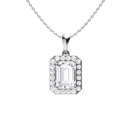 1.00 Carat Natural Diamond  Halo Pendant Necklaces