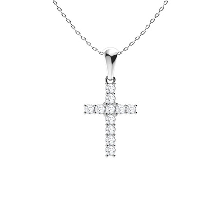 0.32 Carat Natural Diamond Cross Necklace Necklaces