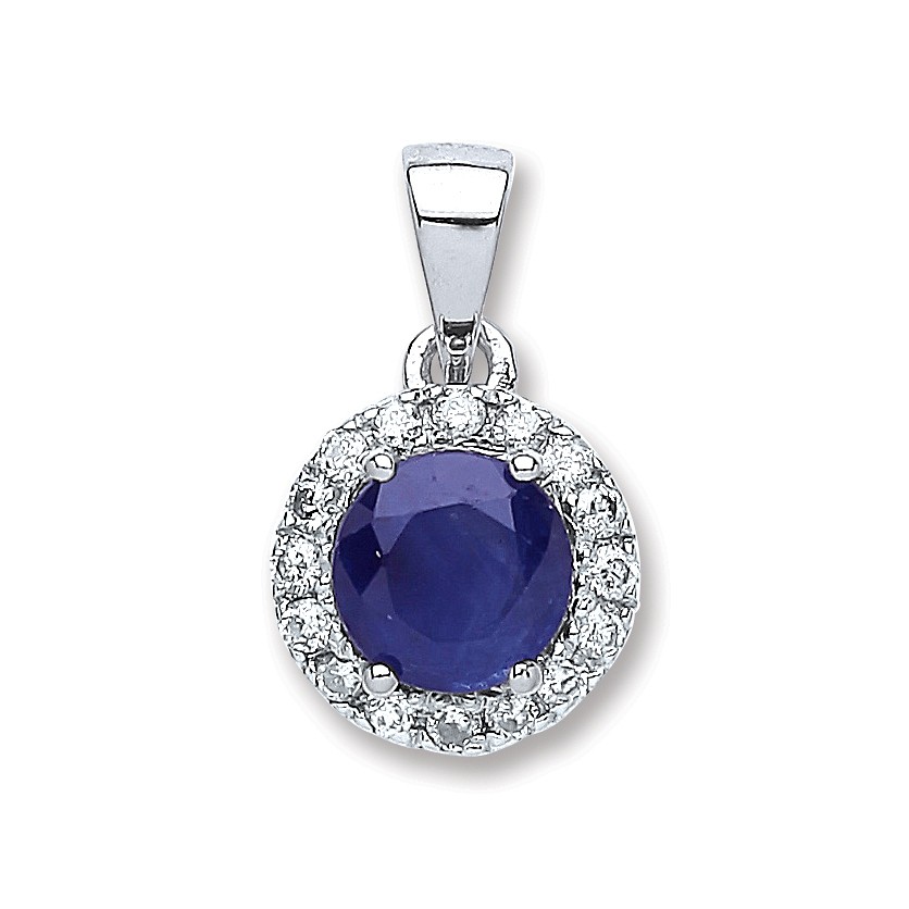 1.00 Carat Blue Sapphire Pendants Necklaces