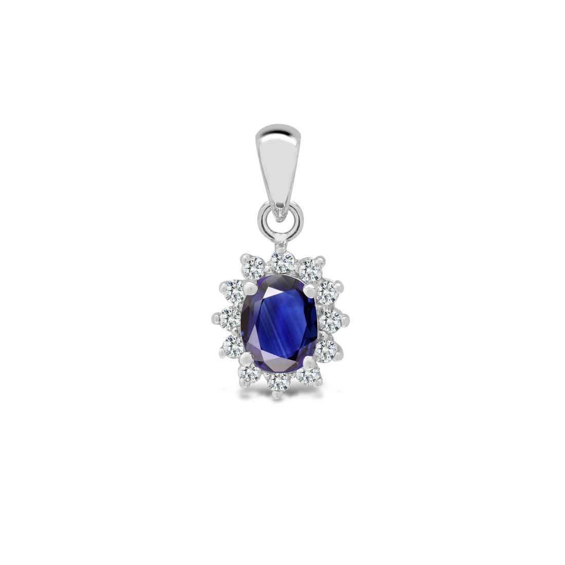 0.75 Carat Blue Sapphire Pendants Necklaces