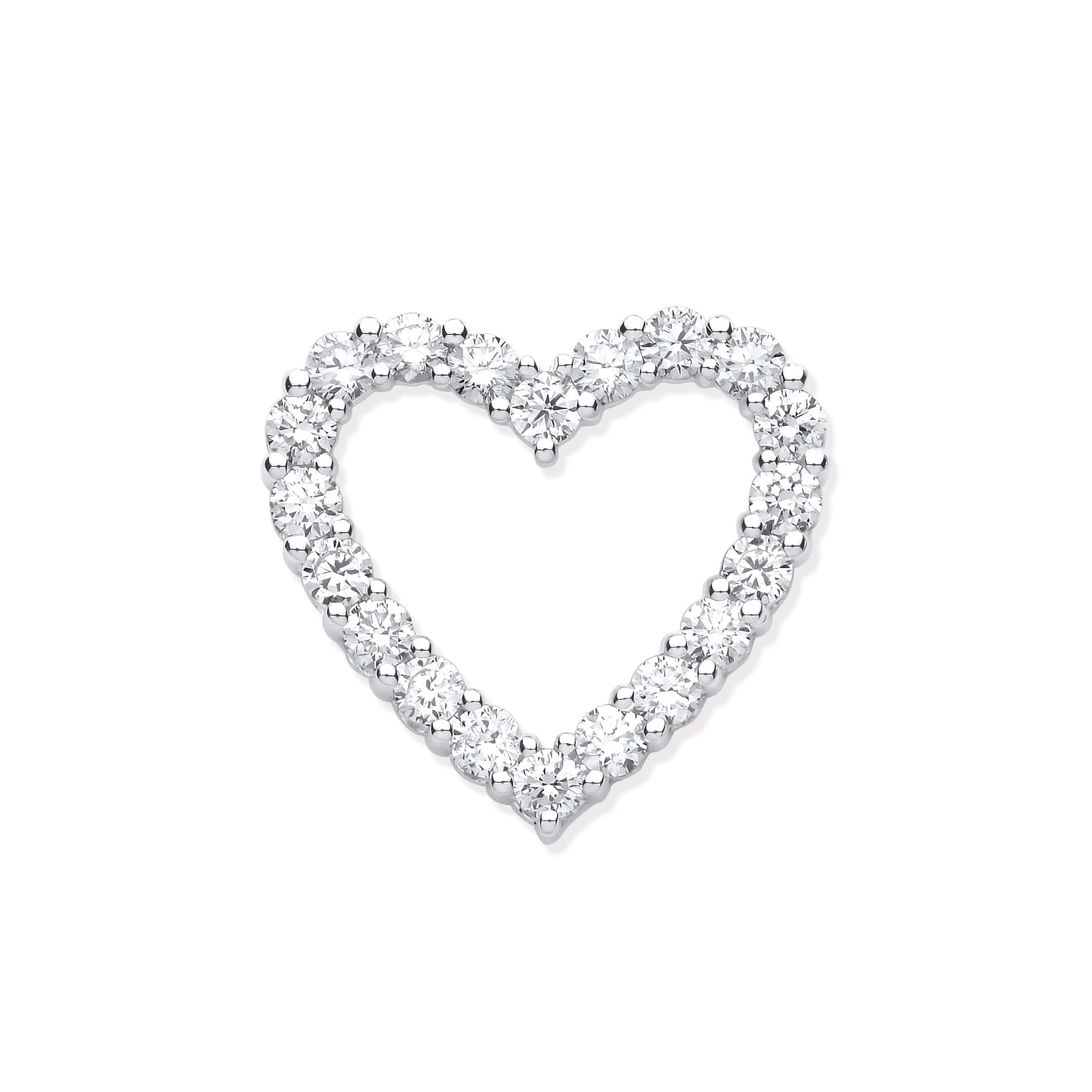 1.01 Carat Natural Diamond Heart Pendants Necklaces