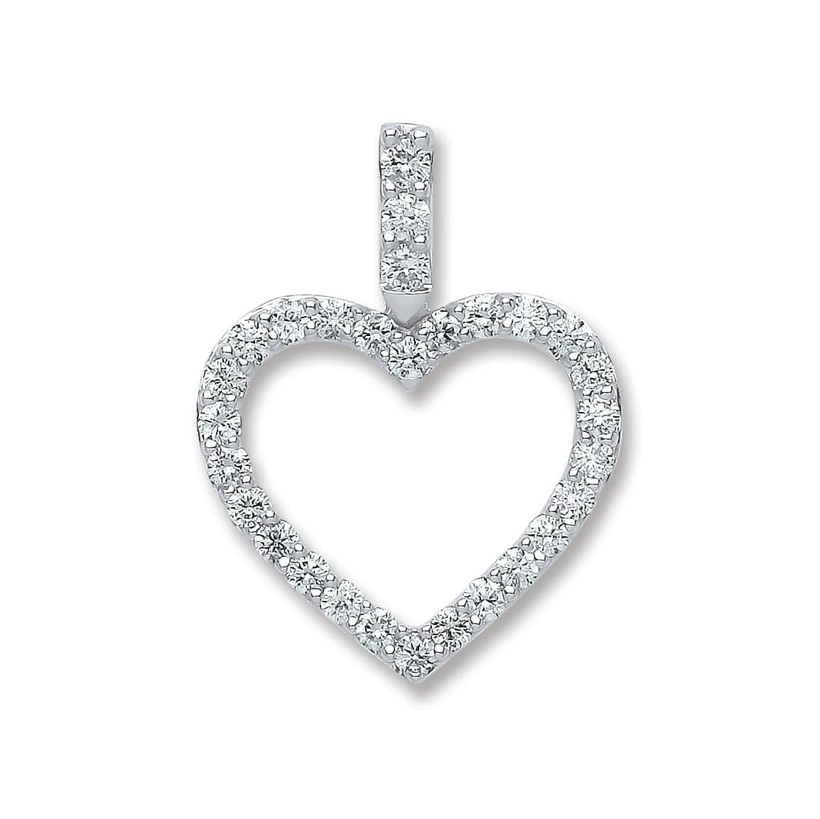 0.60 Carat Natural Diamond Heart Pendants Necklaces