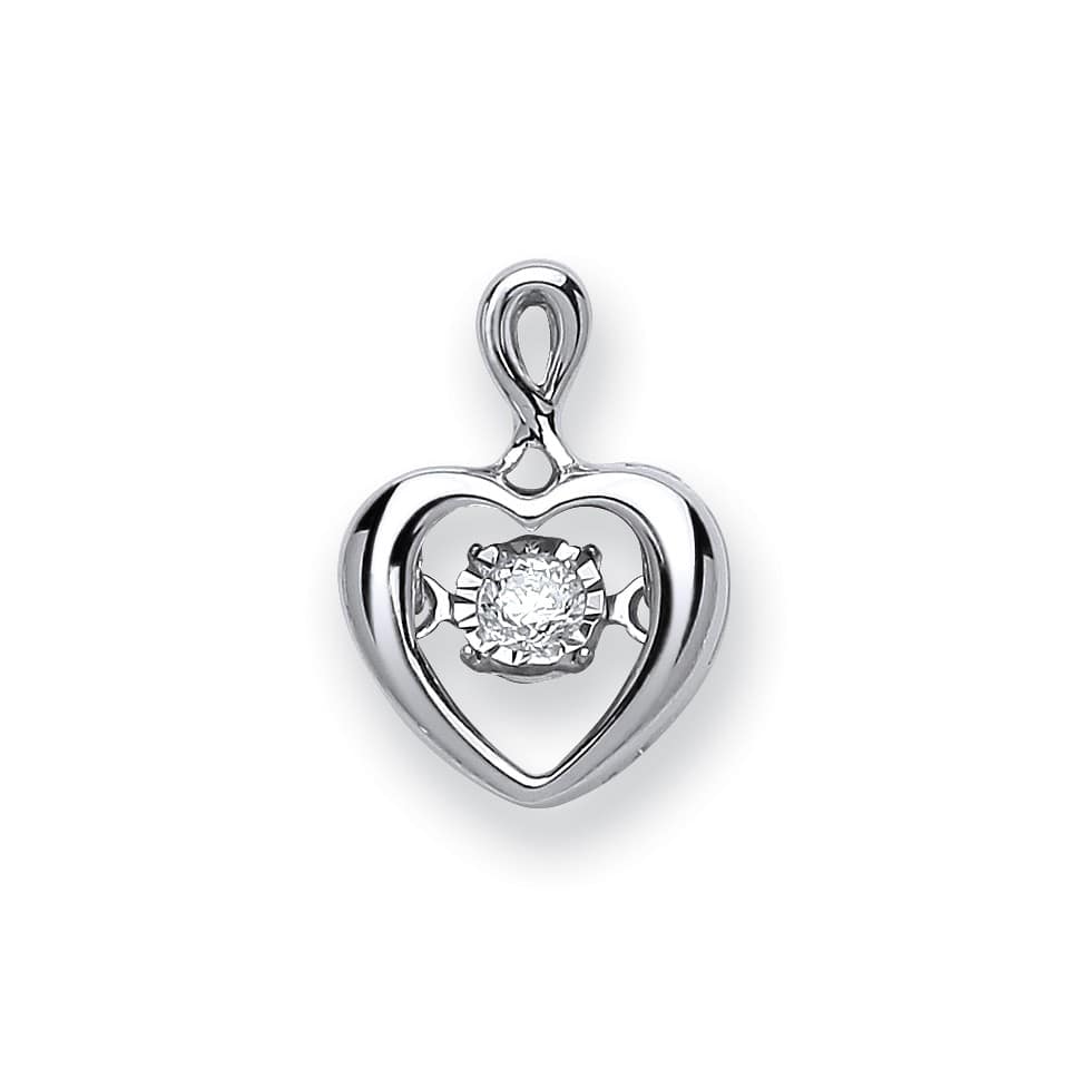 0.06 Carat Natural Diamond  Heart Pendants Necklaces