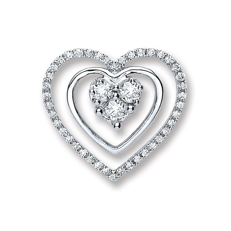 0.40 Carat Natural Diamond Heart Pendants Necklaces
