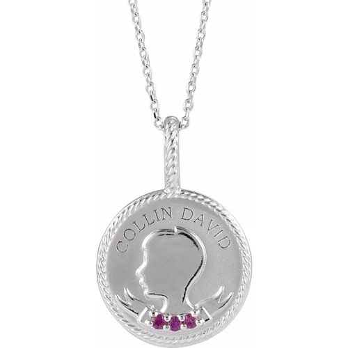 0.09 Ct Natural Ruby Round Cut Parvani  Necklaces in Silver 925